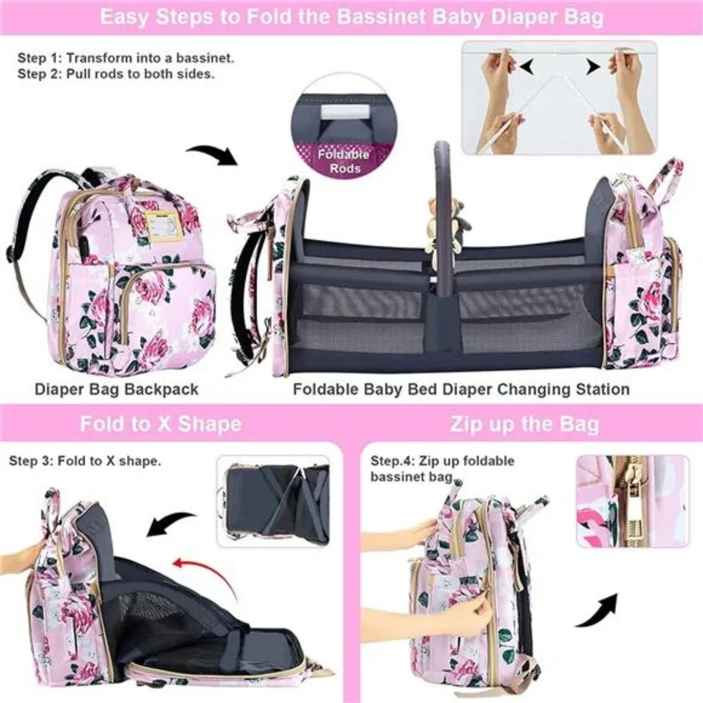 Diaper Bag Backpack with Changing Station Large Baby Toddler Organizer Stroller